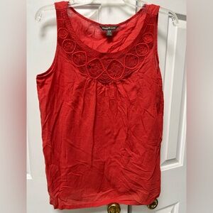 Tommy Bahama Red woven Embellished Sleeveless Tank, medium.
